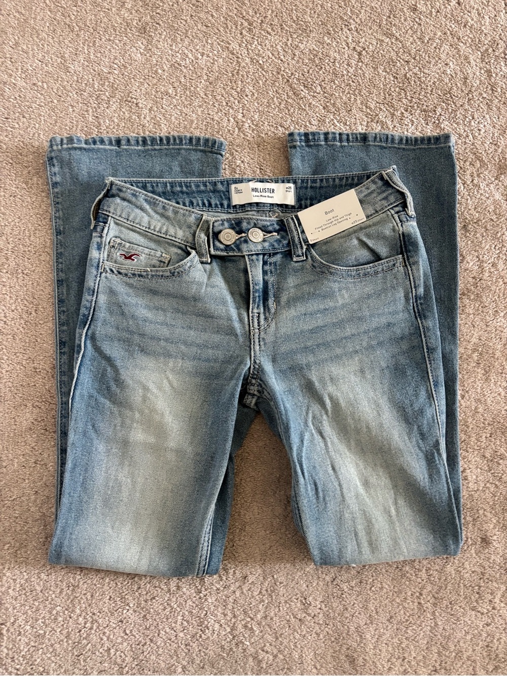 Hollister Light Blue Low-Rise Bootcut Jeans NWT